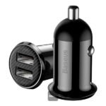 Baseus Grain Pro Car Charger (Dual USB 4.8A ) Black - Image 4