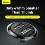 Baseus Grain Pro Car Charger (Dual USB 4.8A ) Black - Image 2