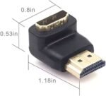 VCE HDMI 90 and 270 Degree Adapter 2-Pack, Right Angle HDMI Male to Female L Adapter Connector 3D&4K Supported - Image 2