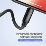 Baseus Three Primary Colors 3-in-1 USB Cable - Micro USB/iOS/Type-C Cable with Nylon Braid 3.5A (30 cm) - Image 3