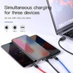 Baseus Three Primary Colors 3-in-1 USB Cable - Micro USB/iOS/Type-C Cable with Nylon Braid 3.5A (30 cm) - Image 4