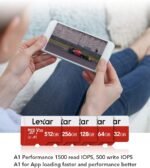 ⁦Lexar 64GB Micro SD Card, microSDXC UHS-I Flash Memory Card with Adapter⁩ - الصورة ⁦3⁩