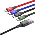⁦Baseus Fast 4-In-1 Type-C, Micro Usb 3.5A 1.2M Cable For Iphone(2)+ Smartphone⁩ - الصورة ⁦3⁩