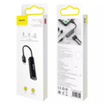 Baseus 3-in-1 iP Male to Dual iP & 3.5mm Female Adapter L52 – Black - Image 2
