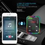F2 car mp3 player bluetooth fm transmitter 5.0 mobile phone charging 12V/24V - Image 3