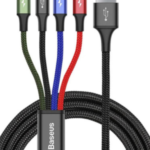 Baseus Three Primary Colors 3-in-1 USB Cable - Micro USB/iOS/Type-C Cable with Nylon Braid 3.5A (30 cm)