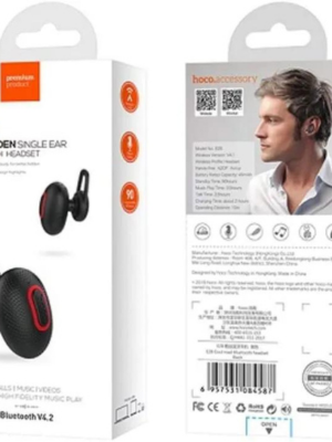 Untitled design (13) Hoco E28 Cool Road Wireless Headset with Mic - Black and Red - Image 1