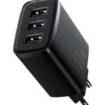 Baseus Compact Charger 3U/17W/UK - Mini Size - Smart Recognition Chips - Multiple Safety Protection Black