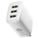 Baseus Compact Charger 3U/17W/UK - Mini Size - Smart Recognition Chips - Multiple Safety Protection White