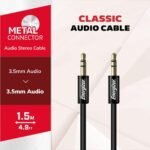 Audio Jack/Jack Adapter – Universal Stereo Cable for Audio Equipment – Black C130JIBK - الصورة 7