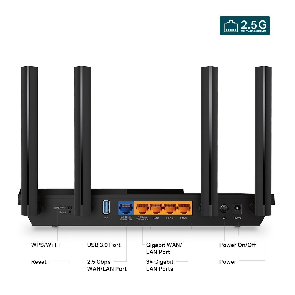 ⁦Archer AX55 Pro-AX3000 Multi-Gigabit Wi-Fi 6 Router with 2.5G Port⁩ - الصورة ⁦4⁩