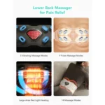 ⁦SKG Lower Back Massager with Heating Pad Infrared Lumbar Belt – W9 PRO⁩ - الصورة ⁦5⁩
